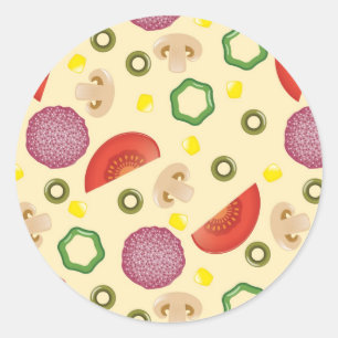 Pizza Pattern 2 Classic Round Sticker
