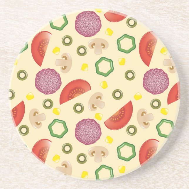 Pizza Pattern 2 Coaster (Front)