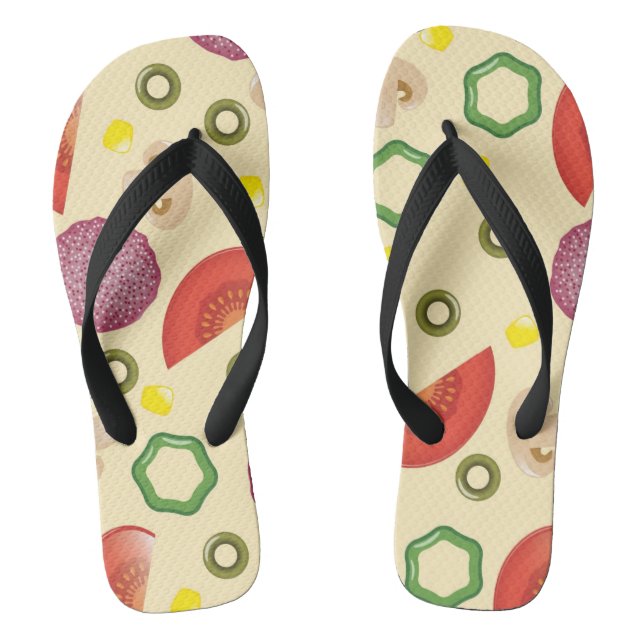 Pizza Pattern 2 Flip Flops (Footbed)
