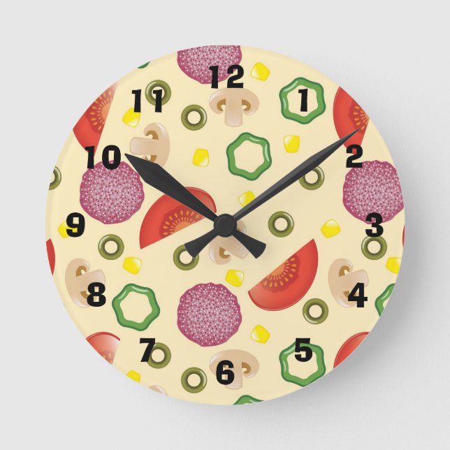 Pizza Pattern 2 Round Clock (Front)