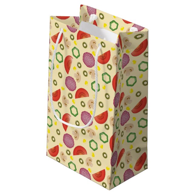 Pizza Pattern 2 Small Gift Bag (Back Angled)
