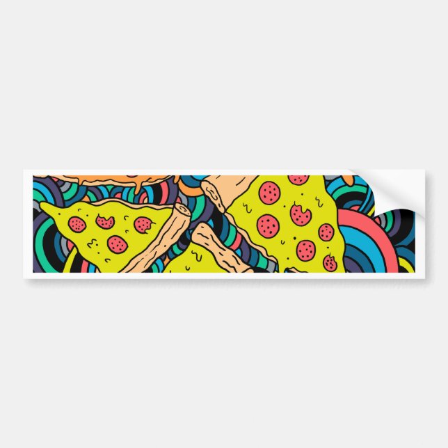 Pizza pattern bumper sticker (Front)