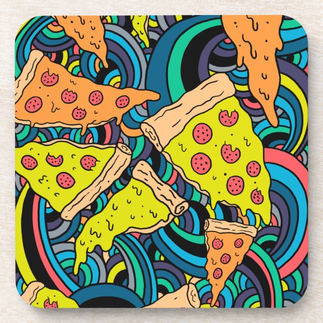 Pizza pattern coaster (Front)