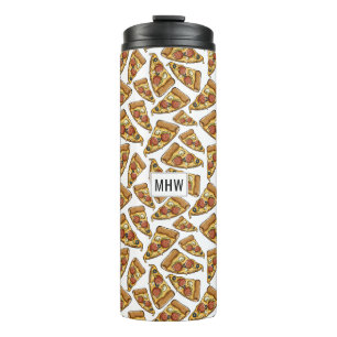 Pizza Pattern custom monogram tumbler