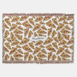 Pizza Pattern custom name throw blanket