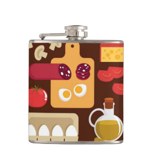 Pizza Pattern Hip Flask