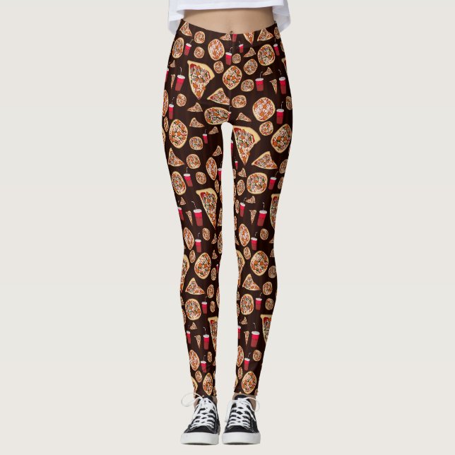 Pizza Pattern Leggings (Front)