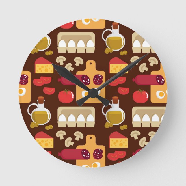 Pizza Pattern Round Clock (Front)