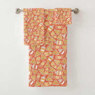 Pizza Pattern towel set