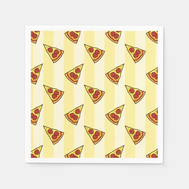 Pizza Pattern Wrapping Paper Napkin (Front)
