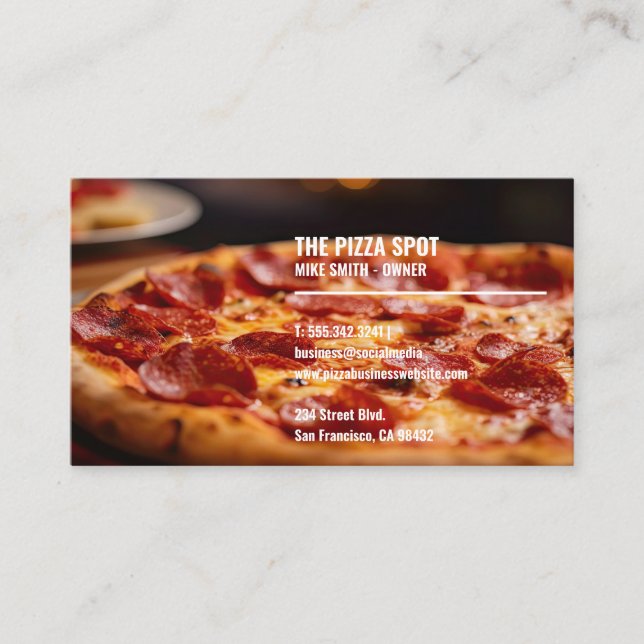 Pizza Pepperoni  Business Card (Front)