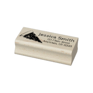 Pizza Pepperoni Cheese Slice Italian Food Address Rubber Stamp