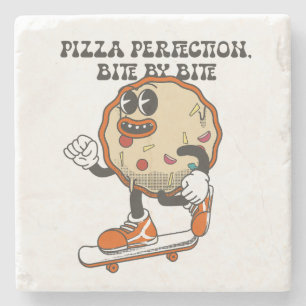 Pizza perfection,bite by bite stone coaster