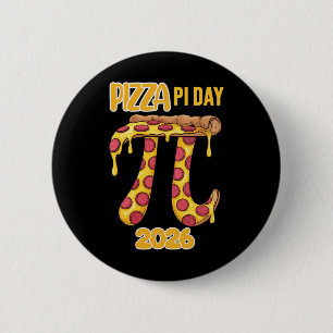 Pizza Pi Day 2026 Retro Math Teacher Boys Kids Piz 6 Cm Round Badge