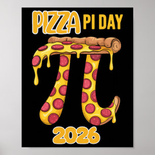 Pizza Pi Day 2026 Retro Math Teacher Boys Kids Piz Poster