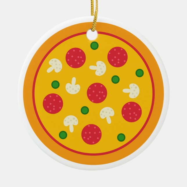 Pizza Pie Ceramic Tree Decoration (Front)