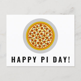 Pizza Pie Happy Pi Day | Pepperoni Mushroom Olive Postcard