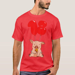 Pizza Pig - 18th Birthday - Kids Balloon Party 227 T-Shirt