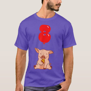 Pizza Pig - 8th Birthday - Kids Balloon Party T-Shirt