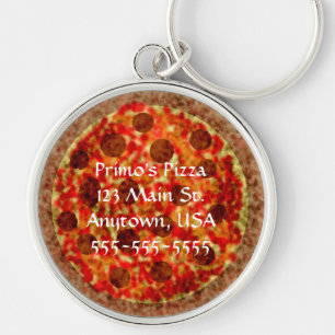Pizza Pizzeria Delivery Car Keychains