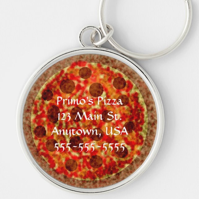 Pizza Pizzeria Delivery Car Keychains (Front)
