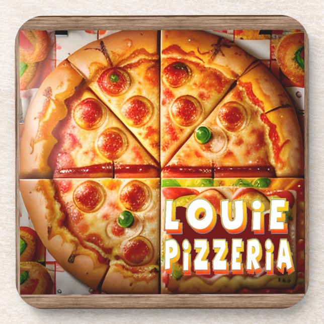 Pizza Pizzeria Design Coaster (Front)