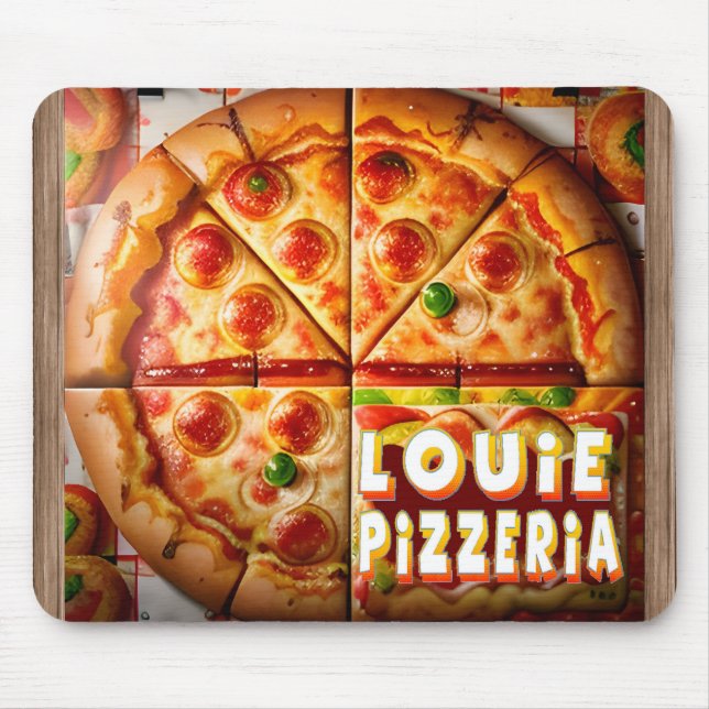 Pizza Pizzeria Design Mouse Mat (Front)