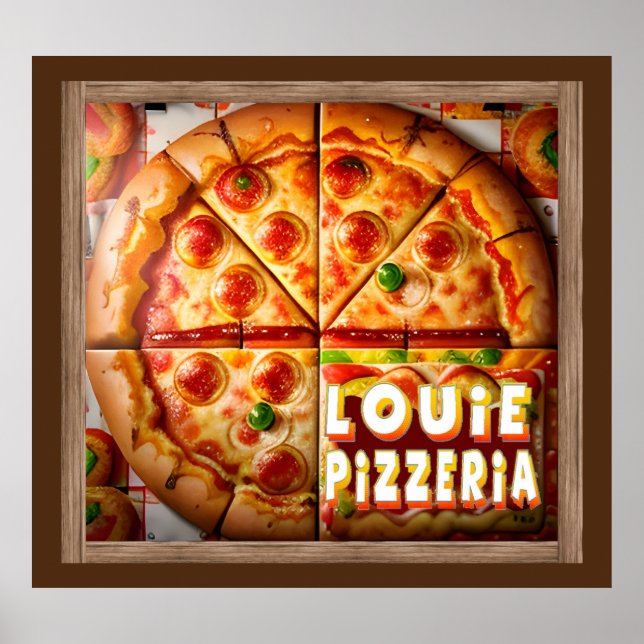 Pizza Pizzeria Design Poster (Front)
