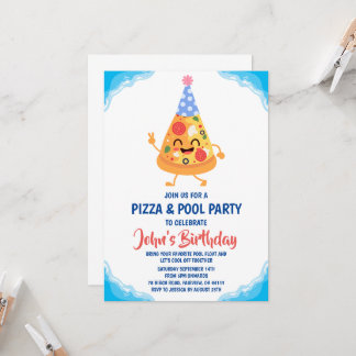 pizza pool party invitation