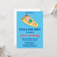 pizza pool party invitation