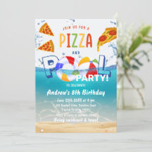 Pizza & Pool Party Summer Water Birthday
