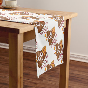 Pizza Poop Emoji Short Table Runner