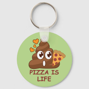 Pizza Poop Life Key Ring