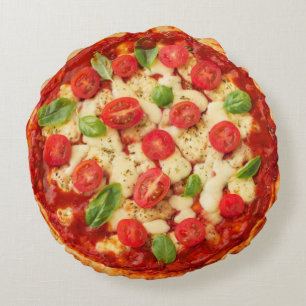 Pizza Print Double Sided Round Cushion