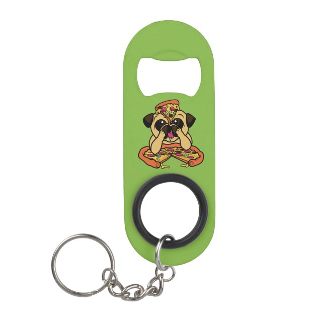 Pizza Pug custom monogram & colour bottle opener (Front)