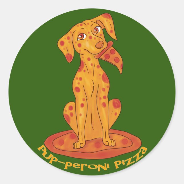 Pizza Puppy Classic Round Sticker (Front)