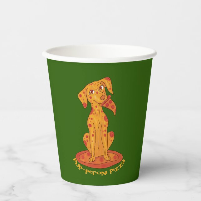 Pizza Puppy Paper Cups (Front)