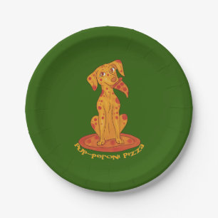 Pizza Puppy Paper Plate