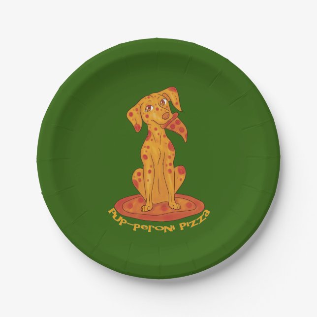 Pizza Puppy Paper Plate (Front)