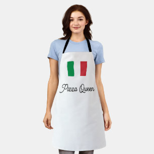 Pizza Queen Italian Flag Italia Nonna Apron