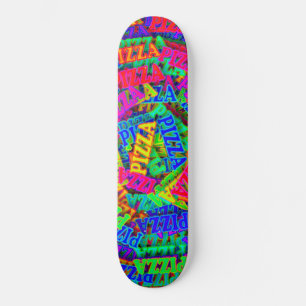 Pizza Rainbow Neon Skateboard