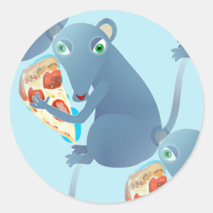 pizza rat classic round sticker