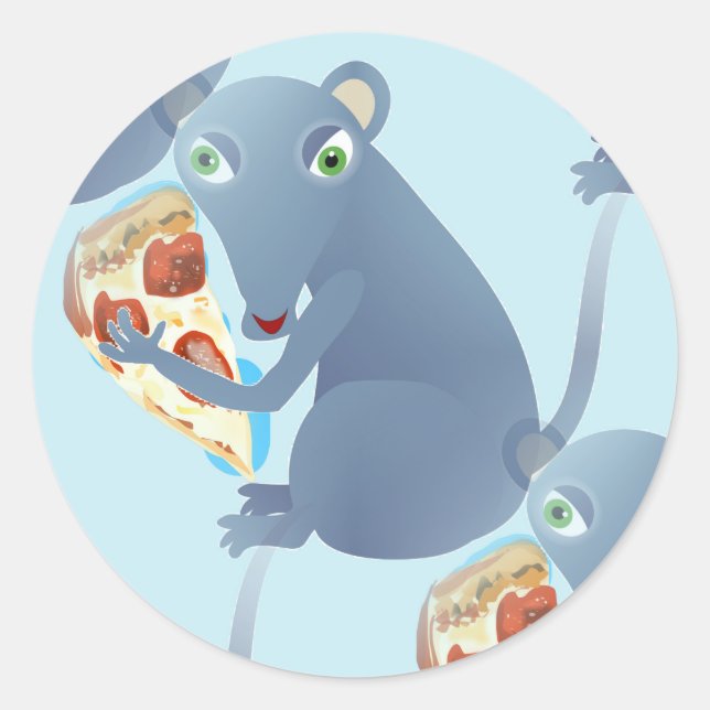 pizza rat classic round sticker (Front)