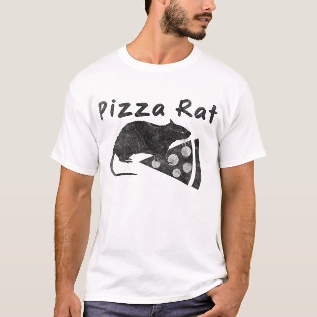 Pizza Rat (Distressed Look) T-Shirt (Front)