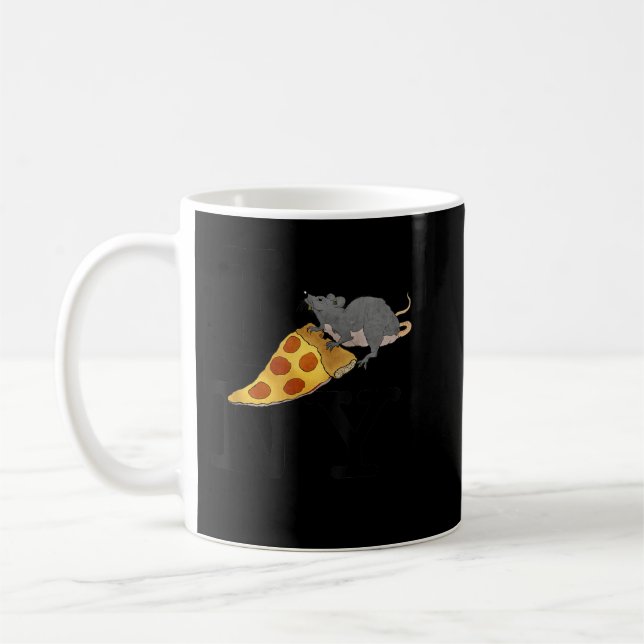 Pizza Rat, I love New York, Pizza , Ironic  Coffee Mug (Left)