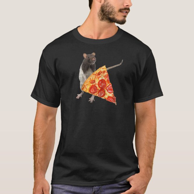 Pizza Rats Funny Pizza & Cute Thief Mouse I Love N T-Shirt (Front)