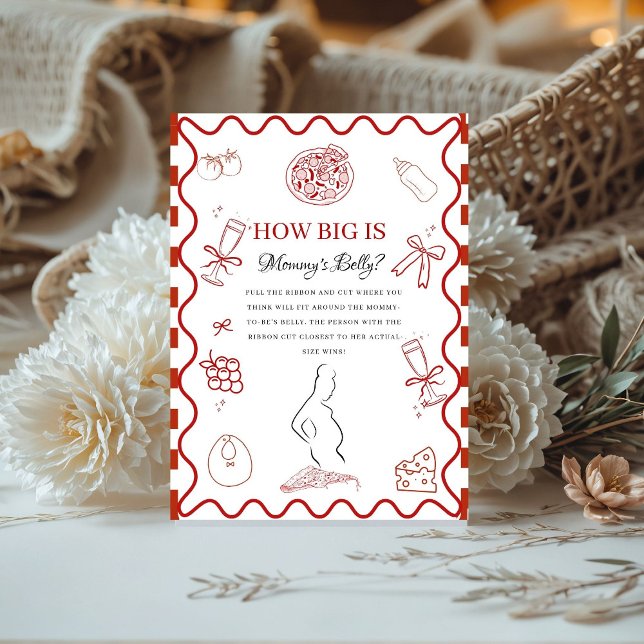 Pizza red Baby How big Mummy' baby Shower sign (Creator Uploaded)