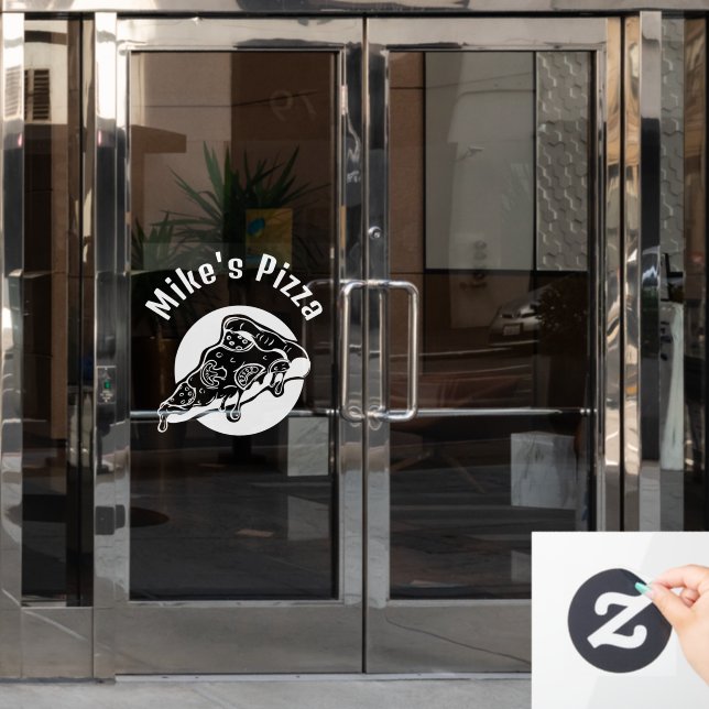 Pizza Restaraunt Custom Business Window Cling (Office Door)