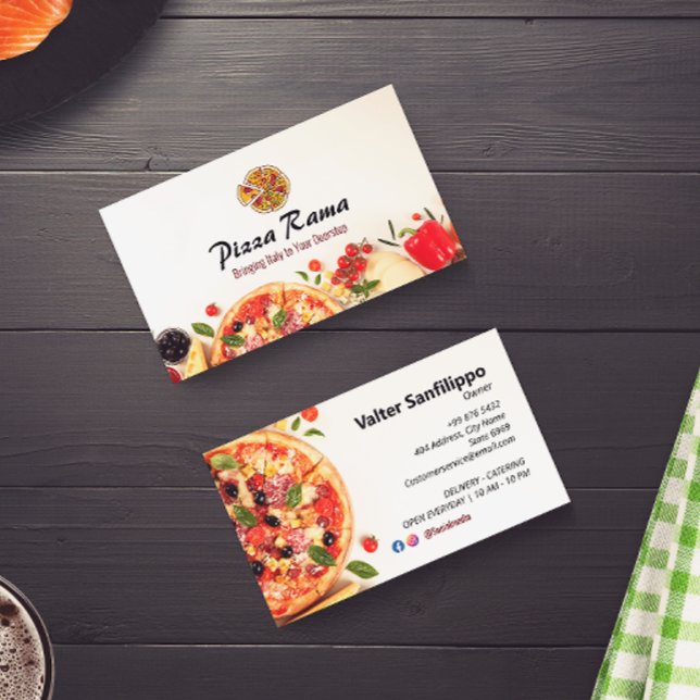 Pizza Restaurant Business | Minimalist White Card (Creator Uploaded)