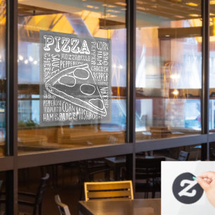 Pizza Restaurant Business Window Cling